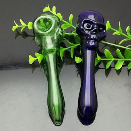 2026 new Europe and Americaglass pipe bubbler smoking water Glass bong Coloured hollow skull pipe