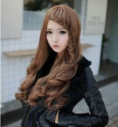 Free shipping++++ Newest with long hair braids realistic oblique bangs wig