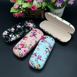 Latest Luxury Flower Storage Box Cloth Glasses Case Hard Eyeglass Cases for Women Jewelry Packaging Box 1pcs free shipping