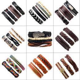Leather Bracelet weave Braid multilayer wrap bracelets wristband bangle cuff For Women men Fashion Jewellery