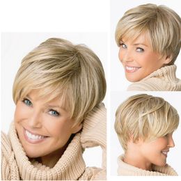 hot sale pretty cool short natural ombre blonde color wig with high quality free shipping