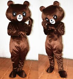 2017 Factory direct sale Adult Bear Costume Cute Brown Bear Mascot Birthday Party Fancy Dress Free Shipping