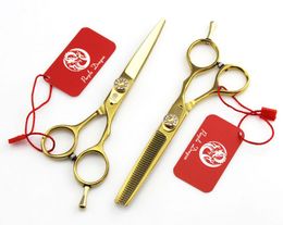 purple dragon 5.5 inch/6.0 inch right hand gold hair scissors cutting / thinning scissors high quality