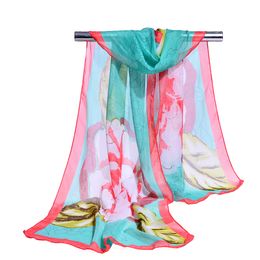 2018 new chiffon georgette silk scarf women Bohemia long shawls Spring and Autumn Big Flower scarves and wraps sunscreen cape 10 Color