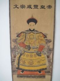 China ancient Qing Dynasty painting scroll emperor Xianfeng vintage antiqu