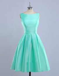 Vestidos De Madrinha Abiti da damigella d'onore verde menta 2018 Abito da damigella d'onore corto azzurro Casamento Robe Demoiselle