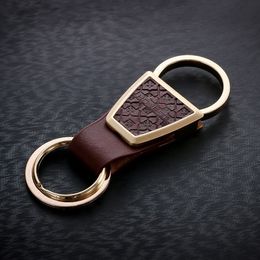 Top Men Keychain Key Ring Key Holder High Quality Jewellery Car Kry ring key Chain Genuine Leather Business Gift