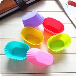 Elliptic Muffin Silicone Cake Chocolate Soap Pudding Jelly Candy Ice Cookie Biscuit Mould Mould Pan Bakeware F20173429