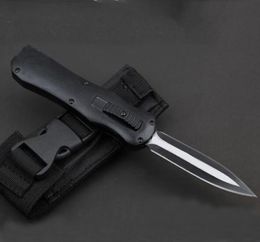 High quality!!BM 3350 166 Infide Pocket knive Black D2 steel double edge Plain tactical survival gear knives with retail box nylon pouch