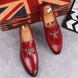 Новый стиль мужская обувь модная кожа Doug Casual Flat Tassels Slip-On Du.