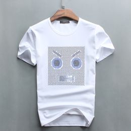 5 Colours Men's small cute diamond design Short T-shirts Casual Cotton short sleeve T Shirts Brand White o-neck hip hop tops