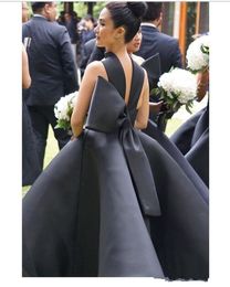 New Black Ball Gown Bridesmaid Dresses Strapless Simple Ankle Length Maid Of Honor Dress Pleats Wedding Party Gowns Cheap Formal G219G