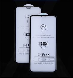 For iPhone X iPhone 8 Plus 3D 5D Curved Full Covrage full body Cover Tempered Glass Screen Protector Film