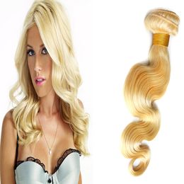 YUNTIAN Brazilian Body Wave Remy Hair 613 Bleach Blonde Human Hair Bundle 10''-26'' 1 Piece Hair Weft Only Free Shipping