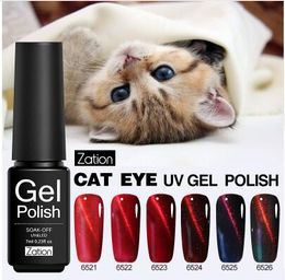 New Red Flame Cat Eye Gel Nail Magnet Light LED and UV Gel Lacquer Soak-off Gold and Silver Charms Nail Gel Polish