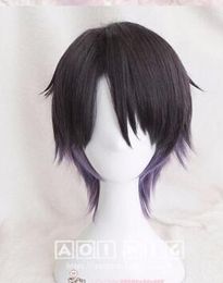 Excellent Quality cosplay Black and Purple Hair Wig