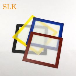 High temperature resistance kitchenware 16.5*16.5 cm square wax dab mat silicone rubber pads with glass fiber silicone cutting mats