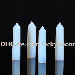 Cut Polished Opalite Tower Point Wand, Opalite Standing Obelisk Point Stick, Synthetic Opal Healing Crystal Grid, Reiki, Meditation, Altar