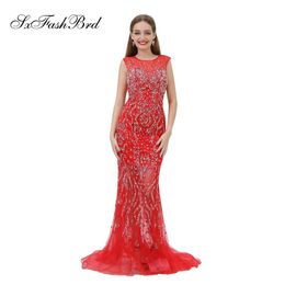 red prom dress with gold accents