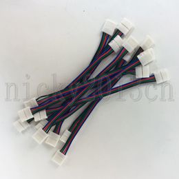 Lighting Accessories 4Pin RGB Solderless Connector Adapter Extension Wire Cable Double Clips 10mm Width for 5050 LED Strip Light