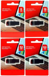 Sıcak Satış USB Flash Sürücüler Gerçek 4 GB 8 GB 16 GB 32 GB 64 GB USB 2.0 Memory Sticks Plastik U Disk Memory Stick Yüksek Hız