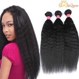 Mink Brazilian Kinky Straight Hair Bundles 100% Unprocessed Brazilian Yaki Human Hair Extensions Brazilian Kinky Straight Hair Bundles