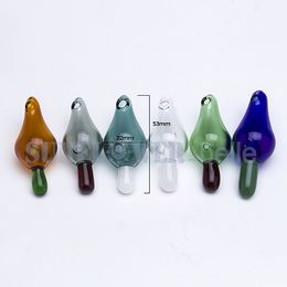 Colored Smoke Glass Carb Cap OD 22mm for Flat top Quartz Banger nails Domeless Bongs Dab Oil Rigs 752