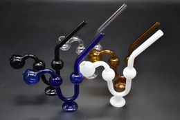 wholesale Big thick Colourful Snakelike Glass Pipes Bong Oil Burners Glass tobacco Pipes for smoking hand Hookahs Pipe with Base balance