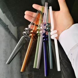 Coloured spiral straight suction tube ,Wholesale Bongs Oil Burner Pipes Water Pipes Glass Pipe Oil Rigs Smoking Free Shipping