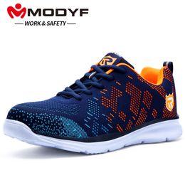 MODYF Men Safety Shoes Steel Toe Work Shoes Ultra Lightweight Breathable Sneaker Casual Footwear