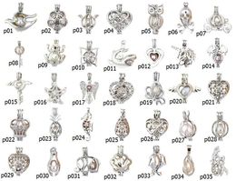 62 Styles Pearl Oysters Cage Pendant Charms Mix Designs Hollow DIY Pendants fit Necklace Bracelets Making Wholesale