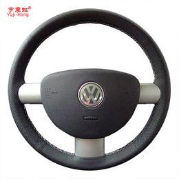 Yuji-Hong Artificial Leather Car Steering Wheel Covers Case for Volkswagen VW Beetle 2004-2010 Hand-stitched Artificial Leather