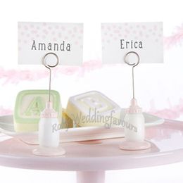 100pcs Baby Bottle Place Card Holder Baby Shower Kids Birthday Party Gifts Baptism Table Decoration Supplies