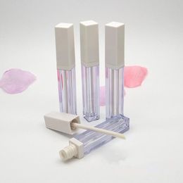 4ml Plastic Lip Gloss Tube with white Cap DIY Cosmetic Packaging Bottle Makeup Tools Liquid Lipstick Containers F1007