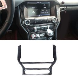 Carbon Fibre Centre Console Trim Interior Decor For Ford Mustang 2015-2017 Central Navigation CD Panel Decals2705