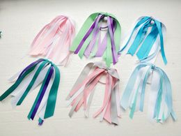 Girl cheerleaders cheered hair accessories fascinator headband Ponytail Streamers various color korker ponytail holder hair bows 20pcs PD001