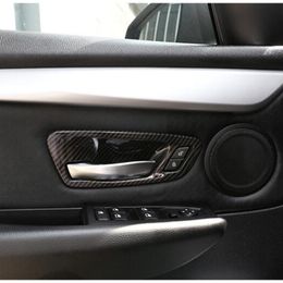 Carbon Fibre Style Inner Door Bowl Decals Trim 4pcs For BMW 2 Series Active Tourer F45 ABS Car Door Wrists Decoration Sequins