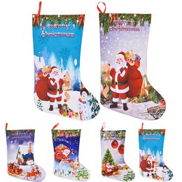 Christmas Stocking Gift Bags Felt Cloth Christmas Tree Sock Xmas Candy Storage Bag Festive Party Supplies Xmas Decorations Free DHL WX9-786