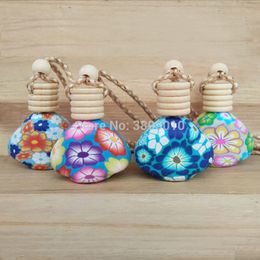 12ml essential oil bottle pendant glass+polymer clay reuse Empty perfume bottle F955