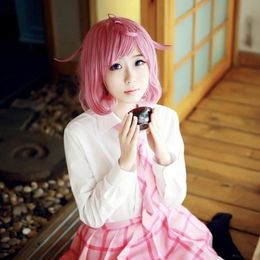 Anime Noragami Ebisu Kofuku Women Short Curly Wig Hairpieces Cosplay Neck Around