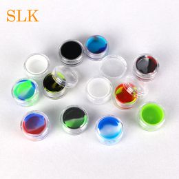 Half of ball rubber wax containers silicone dab jar vape holder hho oil extractor dry herb concentrate storage box 5ml