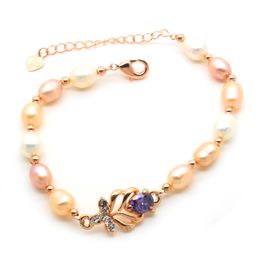 2018 Fashion Festival Commemorative Gift Freshwater Pearl Jewellery Natural Elliptical Pearl Bracelet