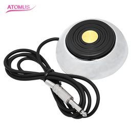 Stainless Steel Round Tattoo Foot Switch Gem Tattoo Accesories Foot Pedal For Tattoo Machine Power Supply