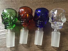 high quality 14mm male Glass Bowl Colour Mix Bong Bowl Male Bowl Piece For Water Pipe Dab Rig Glass Smoking Bowls skull shape