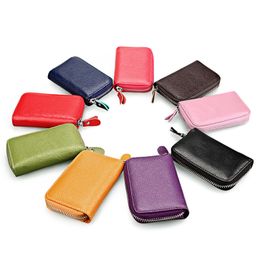 RFID Blocking Leather Wallet for Women, Excellent Women's Genuine Leather Credit Card Holder Best Gift