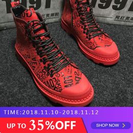 Mens army boots Casual martin boots High Top ankle Canvas Shoes Male RED Hip hop camouflage military boots Canvas Shoes MM-89