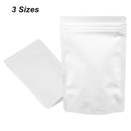 White Stand Up Zipper Aluminum Foil Pouches for Dried Nuts Reusable Mylar Foil Resealable Zipper Lock Food Storage Bags