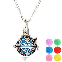 Fashion Cage-Shaped Perfume Locket Pendant Necklace Aromatherapy Lockets Essential Oil Diffuser Cage Design Hollowed-Out Perfume Locket Pend