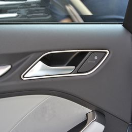 4pcs Inner Doorknob Handle Frame Decorative Trim Strip Stainless Steel Car Styling For Audi A3 8V 2014-162613