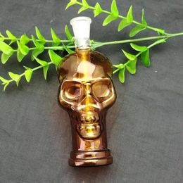 2019Colored skull glass water bottle Glass Bbong Wwater Pipe Titanium nail grinder, Glass Bubblers For Smoking Pipe Mix Colors